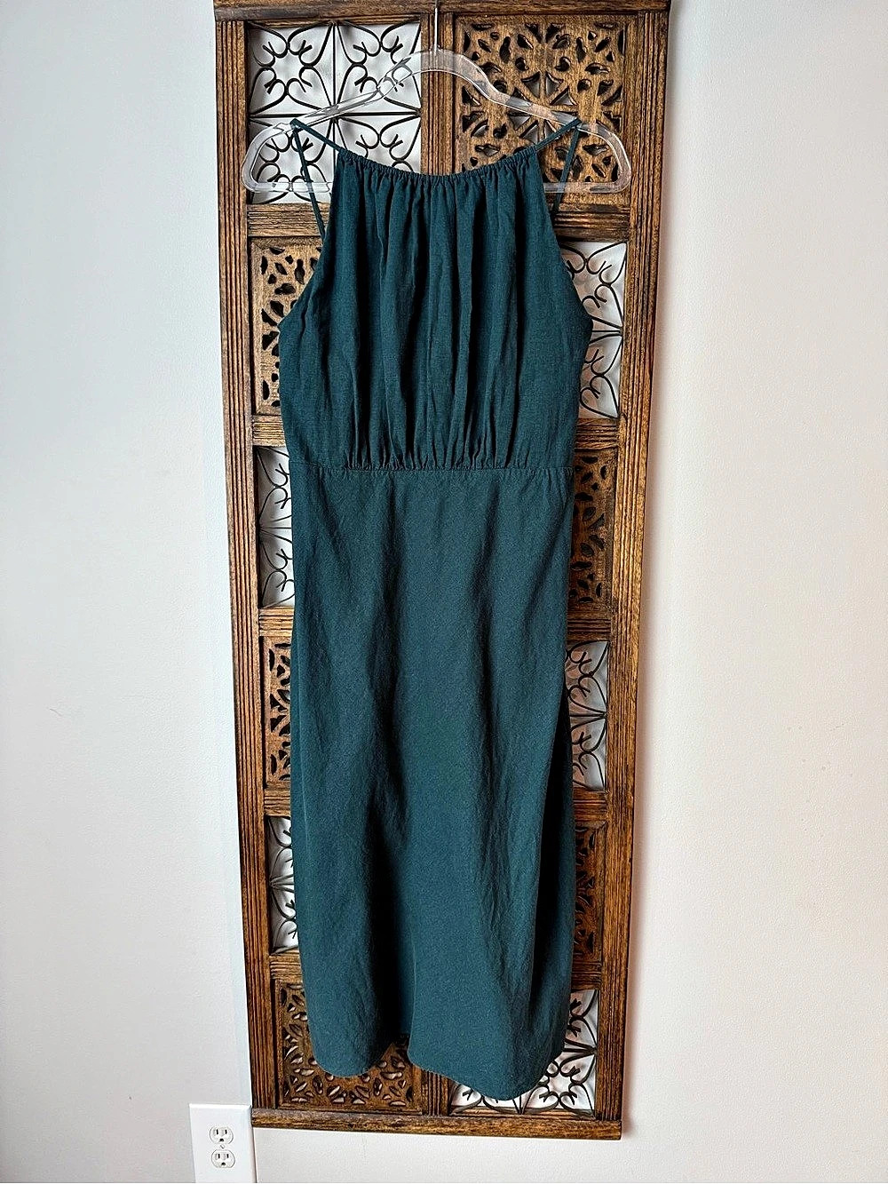 Banana Republic Linen Blend Green Midi Dress